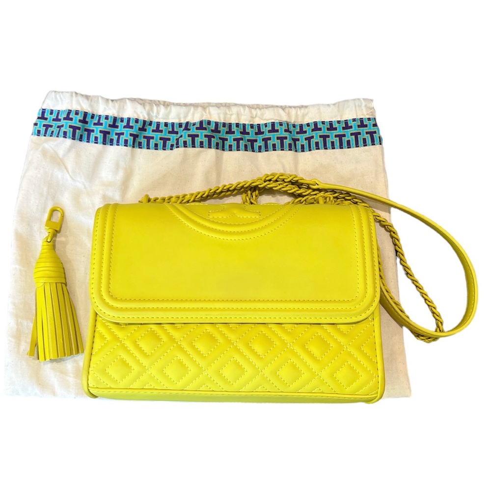 Tory Burch Small Fleming Matte Quilted Shoulder Bag - Yellow Orchid